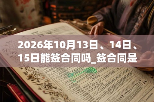 2026年10月13日、14日、15日能签合同吗_签合同是吉日吗 2026年10月13日、14日、15日能签合同吗_签合同是吉日吗
