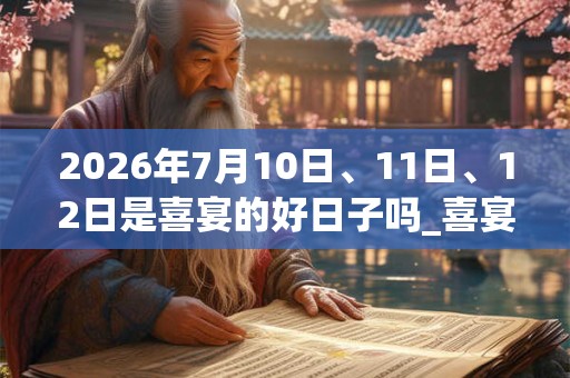 2026年7月10日、11日、12日是喜宴的好日子吗_喜宴可以吗 2026年7月10日、11日、12日是喜宴的好日子吗_喜宴可以吗