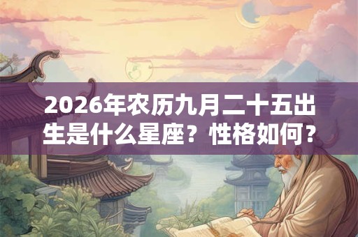 2026年农历九月二十五出生是什么星座？性格如何？