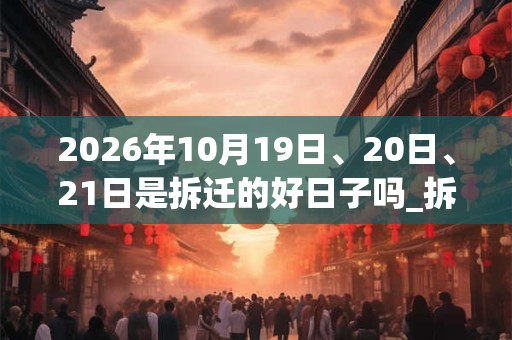 2026年10月19日、20日、21日是拆迁的好日子吗_拆迁可以吗