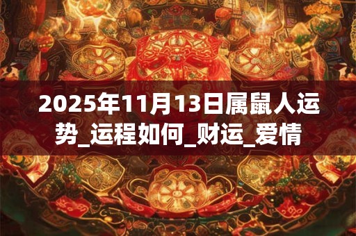 2026年11月13日属鼠人运势_运程如何_财运_爱情