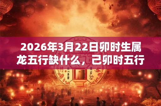 2026年3月22日卯时生属龙五行缺什么，己卯时五行缺什么
