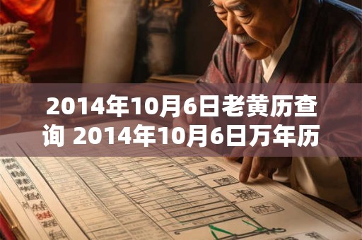 2014年10月6日老黄历查询 2014年10月6日万年历黄道吉日