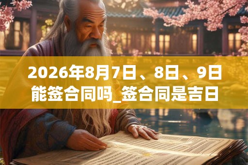 2026年8月7日、8日、9日能签合同吗_签合同是吉日吗 2026年8月7日、8日、9日能签合同吗_签合同是吉日吗