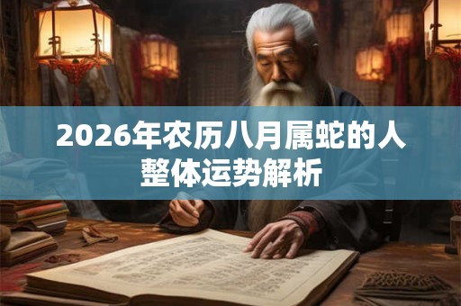 2026年农历八月属蛇的人整体运势解析 2026年农历八月属蛇的人整体运势解析