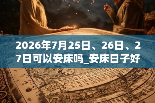 2026年7月25日、26日、27日可以安床吗_安床日子好吗 2026年7月25日、26日、27日可以安床吗_安床日子好吗