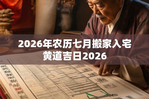 2026年农历七月搬家入宅黄道吉日2026 2026年农历七月搬家入宅黄道吉日2026