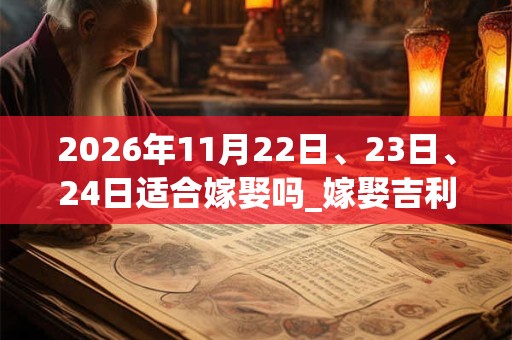 2026年11月22日、23日、24日适合嫁娶吗_嫁娶吉利吗 2026年11月22日、23日、24日适合嫁娶吗_嫁娶吉利吗