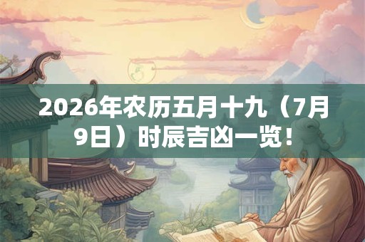 2026年农历五月十九(7月9日)时辰吉凶一览! 2026年农历五月十九(7月9日)时辰吉凶一览!