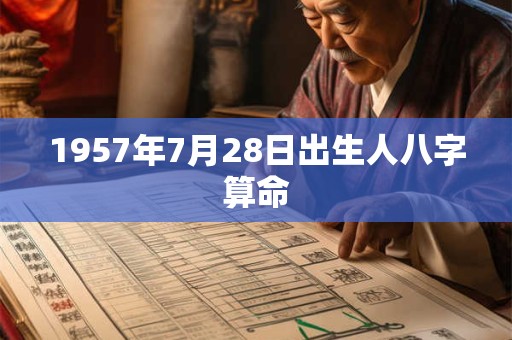 1957年7月28日出生人八字算命 1957年7月28日出生人八字算命