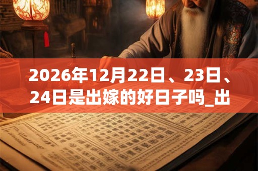2026年12月22日、23日、24日是出嫁的好日子吗_出嫁可以吗 2026年12月22日、23日、24日是出嫁的好日子吗_出嫁可以吗