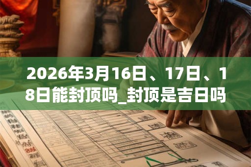 2026年3月16日、17日、18日能封顶吗_封顶是吉日吗 2026年3月16日、17日、18日能封顶吗_封顶是吉日吗