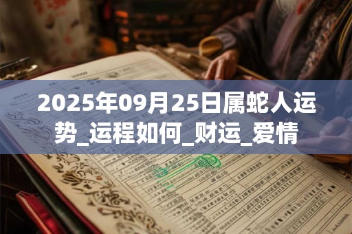 2025年09月25日属蛇人运势_运程如何_财运_爱情 2025年09月25日属蛇人运势_运程如何_财运_爱情
