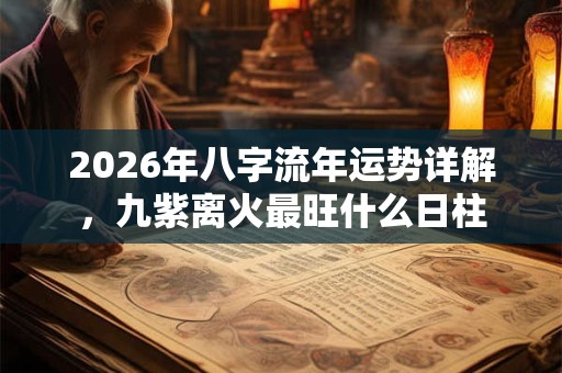 2026年八字流年运势详解,九紫离火最旺什么日柱 2026年八字流年运势详解,九紫离火最旺什么日柱