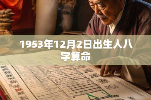 1953年12月2日出生人八字算命 1953年12月2日出生人八字算命