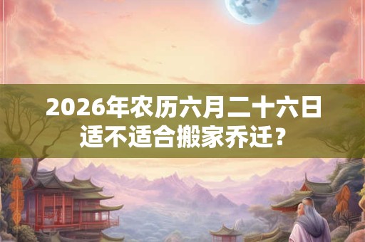 2026年农历六月二十六日适不适合搬家乔迁? 2026年农历六月二十六日适不适合搬家乔迁?