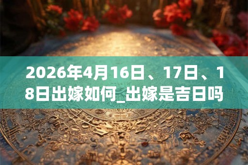 2026年4月16日、17日、18日出嫁如何_出嫁是吉日吗