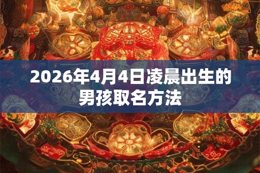 2026年4月4日凌晨出生的男孩取名方法 2026年4月4日凌晨出生的男孩取名方法