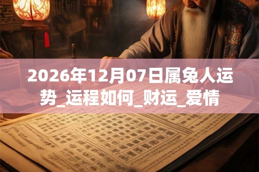 2026年12月07日属兔人运势_运程如何_财运_爱情 2026年12月07日属兔人运势_运程如何_财运_爱情
