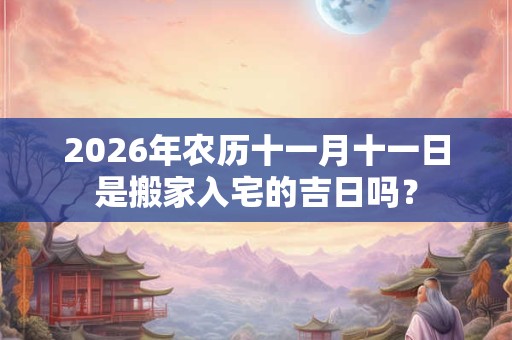 2026年农历十一月十一日是搬家入宅的吉日吗？