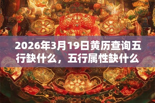 2026年3月19日黄历查询五行缺什么,五行属性缺什么 2026年3月19日黄历查询五行缺什么,五行属性缺什么