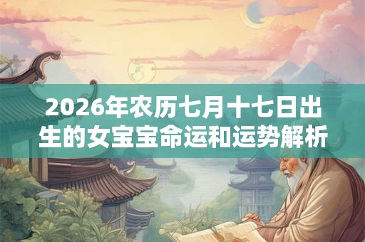 2026年农历七月十七日出生的女宝宝命运和运势解析 2026年农历七月十七日出生的女宝宝命运和运势解析