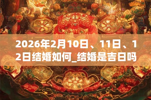 2026年2月10日、11日、12日结婚如何_结婚是吉日吗 2026年2月10日、11日、12日结婚如何_结婚是吉日吗