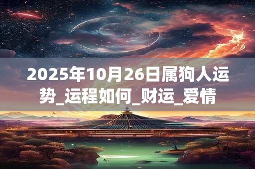 2025年10月26日属狗人运势_运程如何_财运_爱情 2025年10月26日属狗人运势_运程如何_财运_爱情