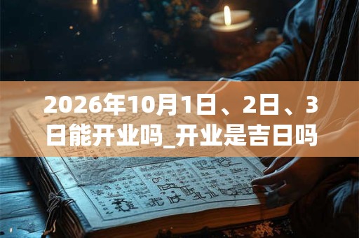 2026年10月1日、2日、3日能开业吗_开业是吉日吗