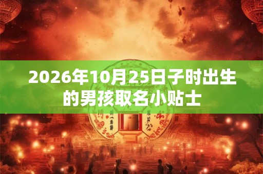 2026年10月25日子时出生的男孩取名小贴士