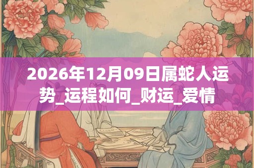 2026年12月09日属蛇人运势_运程如何_财运_爱情 2026年12月09日属蛇人运势_运程如何_财运_爱情