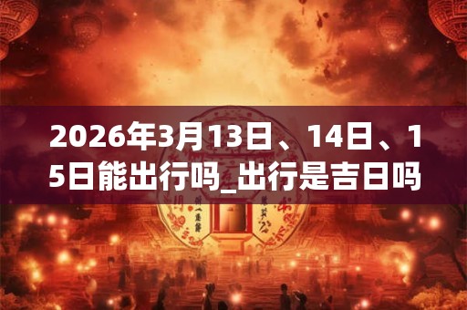 2026年3月13日、14日、15日能出行吗_出行是吉日吗 2026年3月13日、14日、15日能出行吗_出行是吉日吗