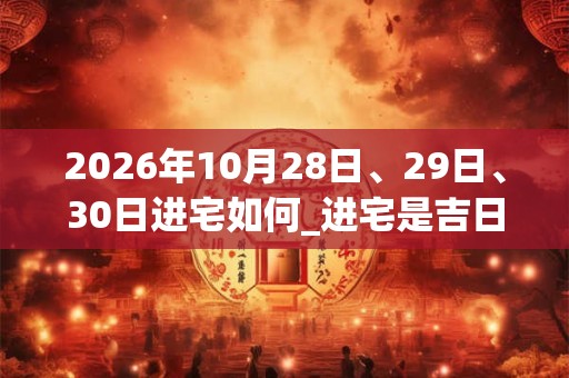 2026年10月28日、29日、30日进宅如何_进宅是吉日吗
