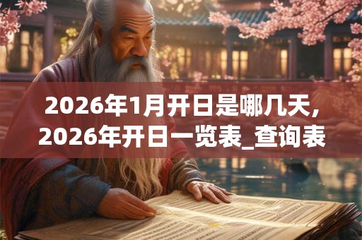 2026年1月开日是哪几天,2026年开日一览表_查询表 2026年1月开日是哪几天,2026年开日一览表_查询表