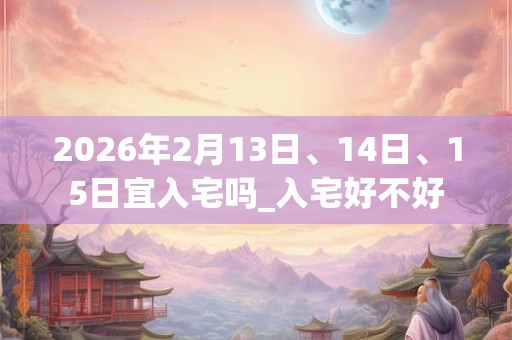 2026年2月13日、14日、15日宜入宅吗_入宅好不好 2026年2月13日、14日、15日宜入宅吗_入宅好不好