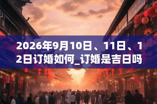 2026年9月10日、11日、12日订婚如何_订婚是吉日吗