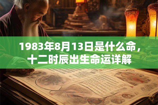 1983年8月13日是什么命,十二时辰出生命运详解 1983年8月13日是什么命,十二时辰出生命运详解