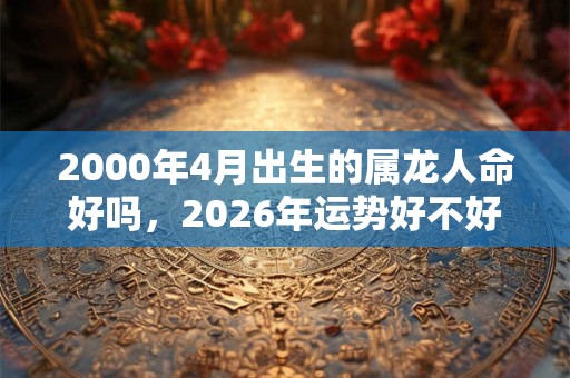 2000年4月出生的属龙人命好吗，2026年运势好不好？