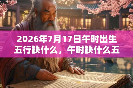 2026年7月17日午时出生五行缺什么,午时缺什么五行 2026年7月17日午时出生五行缺什么,午时缺什么五行