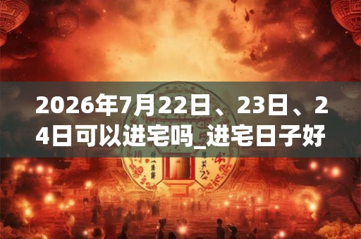 2026年7月22日、23日、24日可以进宅吗_进宅日子好吗