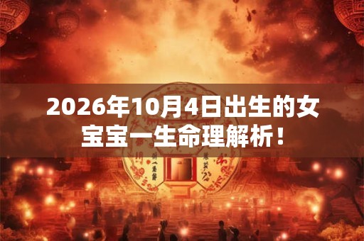 2026年10月4日出生的女宝宝一生命理解析！