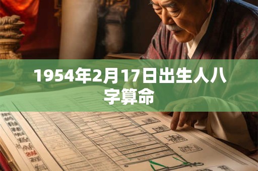 1954年2月17日出生人八字算命 1954年2月17日出生人八字算命