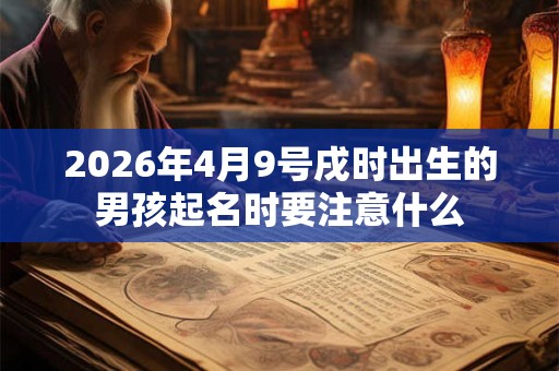 2026年4月9号戌时出生的男孩起名时要注意什么