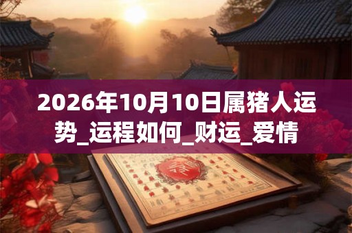 2026年10月10日属猪人运势_运程如何_财运_爱情
