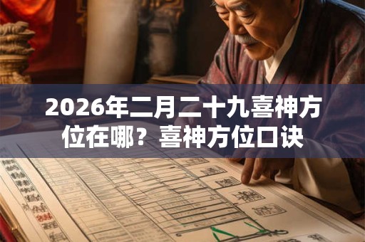 2026年二月二十九喜神方位在哪?喜神方位口诀 2026年二月二十九喜神方位在哪?喜神方位口诀