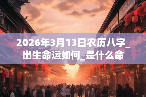 2026年3月13日农历八字_出生命运如何_是什么命 2026年3月13日农历八字_出生命运如何_是什么命