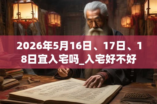 2026年5月16日、17日、18日宜入宅吗_入宅好不好 2026年5月16日、17日、18日宜入宅吗_入宅好不好