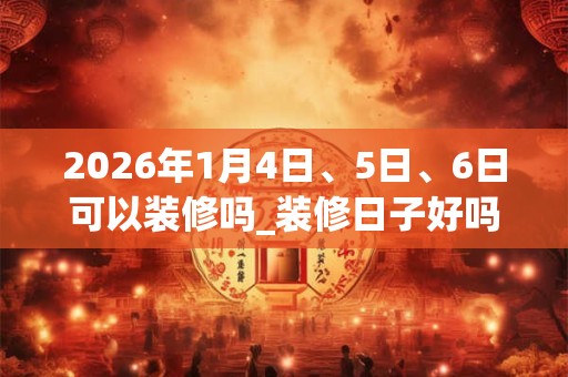 2026年1月4日、5日、6日可以装修吗_装修日子好吗 2026年1月4日、5日、6日可以装修吗_装修日子好吗