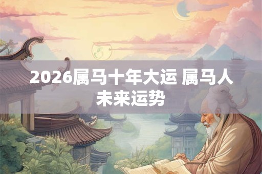 2026属马十年大运 属马人未来运势 2026属马十年大运 属马人未来运势