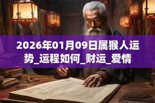 2026年01月09日属猴人运势_运程如何_财运_爱情